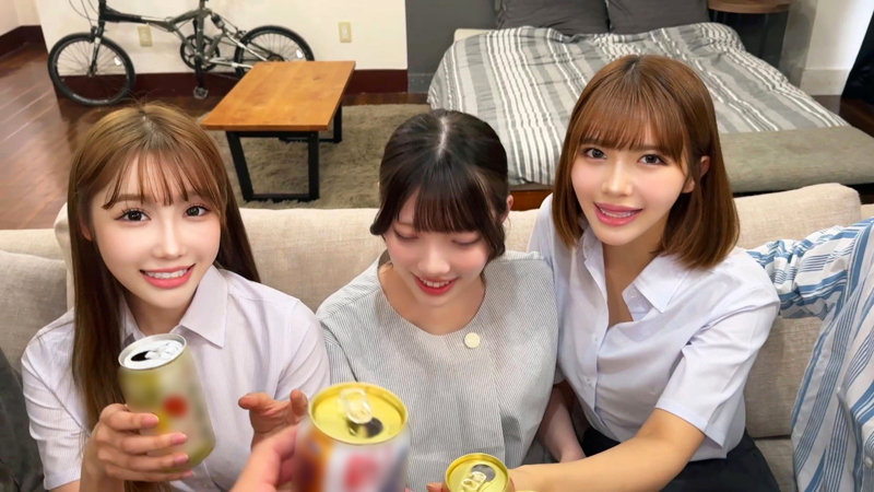 【こはる＆ひのり＆りん】巨乳美女の濃厚な中出しH×何度もアクメが激しすぎてやばい！