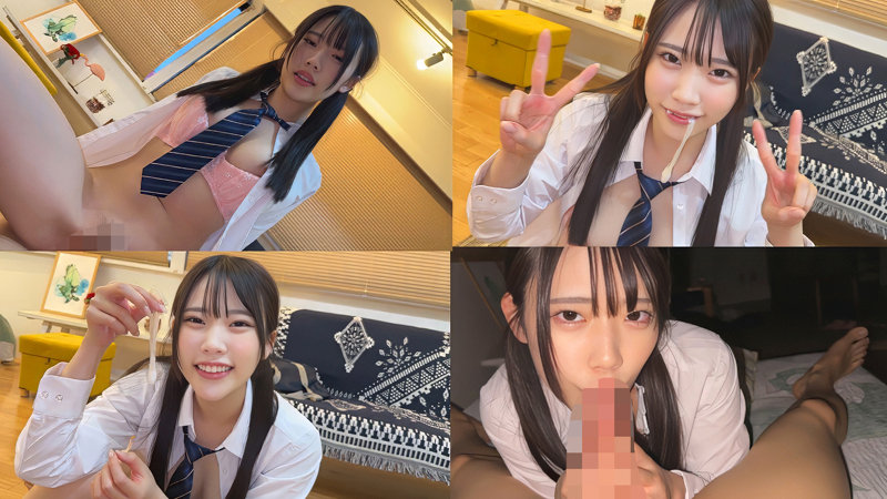 【ゆのちゃん】甘々な制服姿のエロい美女のねっとりフェラでめちゃエロい